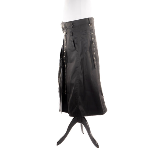 SiaLinda for Men: Herrenrock Erlendur, Kilt Stil, Baumwolle und Leder, schwarz - SiaLinda.com